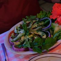 Salad at Sobre Las Olas in Cahuita