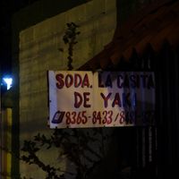 Restaurant sign at Soda La Casita de Yaki in San Jose