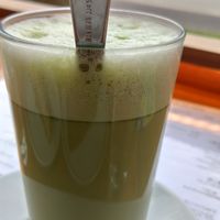 Matcha latte at NUZ in Linz