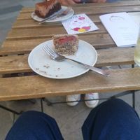 Chocolate cake and rhubarb poppy-seed cake at NUZ in Linz