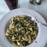Padta with peanut sauce and spinach  at Veget Vegan in Kharkiv