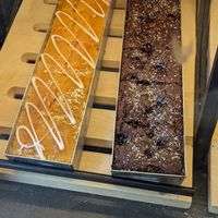 Vegan chocolate cherry and carrot cakes. They weren't labeled, but staff was helpful. They had one vegan sandwich as well - hummus and veggies. Cakes were probably meant to be had  at Johann's by Winkler in Linz