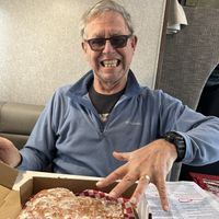Giant Apple fritter!!  at Big Baby Rolls and Donuts in Tulsa