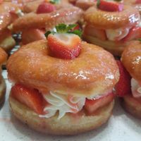 Strawberries and cream at Park Street Doughnuts  in Bowling Green