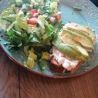 Toast with tasty paste and avocado at Elysian Restaurant in Nicosia