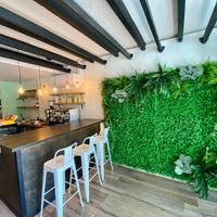 Our display fridge is filled with ready made wraps, salads and desserts daily.  at Elysian Restaurant in Nicosia