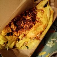 Vietnamese crepe! Filled with tofu, bean sprouts, carrots, vege and yum dressing at Viet Nom Nom in New Plymouth