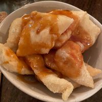 Dough fritters with coconut caramel  at Bella Italia in Newcastle