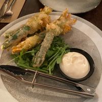 Zucchini flower fritters  at Bella Italia in Newcastle