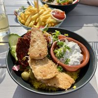 Bowl with vegan chicken  at Blauer Seestern in Schwedeneck