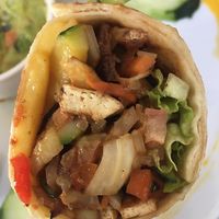 Maxi wrap con guacamole y queso vegano  at Veggie Garden in Sitges