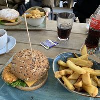 tasted like a chicken burger (vegan) at Hans im Glück in St Gallen