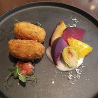 Vegan croquette and roasted veggies at Green Italian TORCIA - Shinjuku in Tokyo