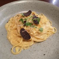 Vegan soy and truffle carbonara at Green Italian TORCIA - Shinjuku in Tokyo
