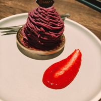 Purple Sweet Potato Montblanc at Green Italian TORCIA - Shinjuku in Tokyo
