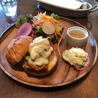 Their new vegan burger at Green Italian TORCIA - Shinjuku in Tokyo