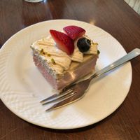 Rice flour strawberry cake at Green Italian TORCIA - Shinjuku in Tokyo