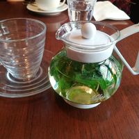 Mint tea (love this green color) at Green Italian TORCIA - Shinjuku in Tokyo