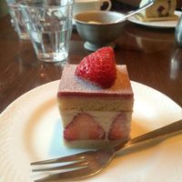 Strawberry shortcake (the best one of their desserts!) at Green Italian TORCIA - Shinjuku in Tokyo