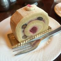Sakura roll cake at Green Italian TORCIA - Shinjuku in Tokyo