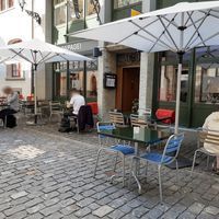 Outdoor seating at Papagei in St Gallen