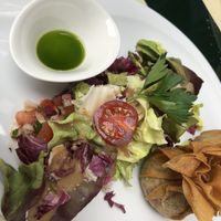 Mixed salath with quinoa, tofu, lentis and vegetables at Papagei in St Gallen