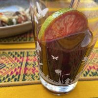 Chicha Morada (Süssgetränk aus lila Mais)  at Papagei in St Gallen