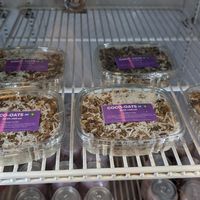 In the to-go fridge. at Gregory's Coffee - 44th St in New York City