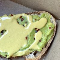 Simple avocado toast with Southwest drizzle   at Heart Bowls in Sandpoint