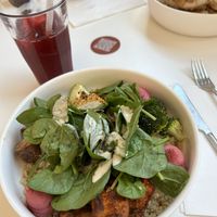 Protein bowl and spiced apple pancakes.  at Roots - Maschinenstraße in Zurich