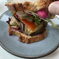 Hummus sandwich  at Roots - Maschinenstraße in Zurich