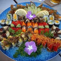 Vegan Sushi platter - well worth the mandated booking in advance ^^ at Sabores Asiáticos in Tavira