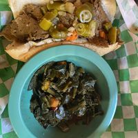 Italian beef with greens  at Just Veggiez in Madison