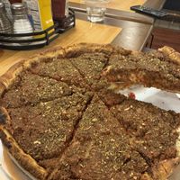 Deep dish pizzaa  at Just Veggiez in Madison