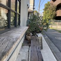 sitting outside was so nice!  at Universal Bakes and Cafe in Tokyo