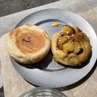 Sakura bread and yam tart   at Universal Bakes and Cafe in Tokyo