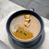 Pumpkin-bean potage  at Universal Bakes and Cafe in Tokyo