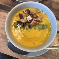 Daily pumpkin soup (~¥800) - very very flavorful   at Universal Bakes and Cafe in Tokyo