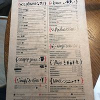 Menu at Glonojad in Krakow