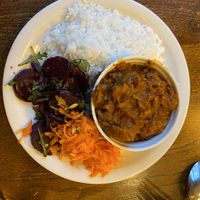 Vegetable curry with rice   at Glonojad in Krakow