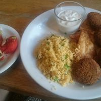 falafel, couscous and salad at Glonojad in Krakow