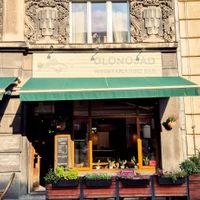 Cafe exterior where they also have seating at Glonojad in Krakow