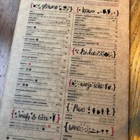Menu at Glonojad in Krakow