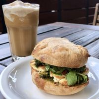 Breakfast sandwich (vegan) at Glonojad in Krakow
