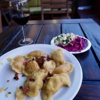 Vegan pierogi  at Glonojad in Krakow