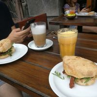 Vegan tofu sandwich at Glonojad in Krakow