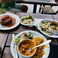 Already eaten from (curry to the right is vegan) at Glonojad in Krakow