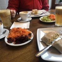 Vegetarian breakfast burritos at Glonojad in Krakow