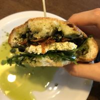 Vegan panini with tofu at Glonojad in Krakow