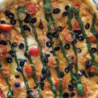 Basilica pizza at Vegan Mobile in Santiago